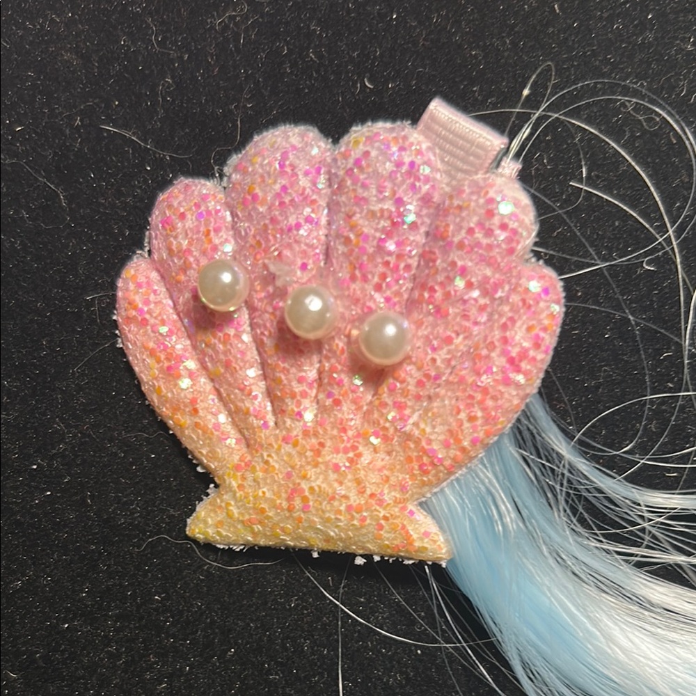 Colorful Shell Hair Clip & Gold Rhinestone Snap Barrette - Picture 2 of 6